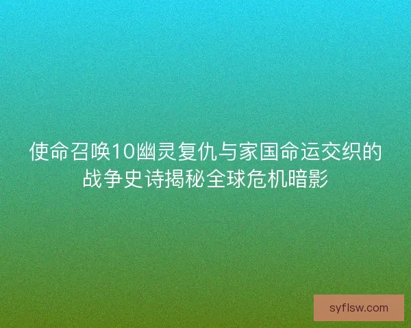使命召唤10幽灵复仇与家国命运交织的战争史诗揭秘全球危机暗影