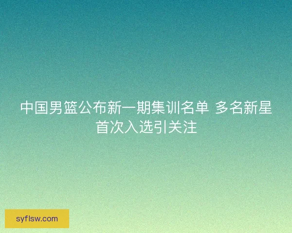 中国男篮公布新一期集训名单 多名新星首次入选引关注